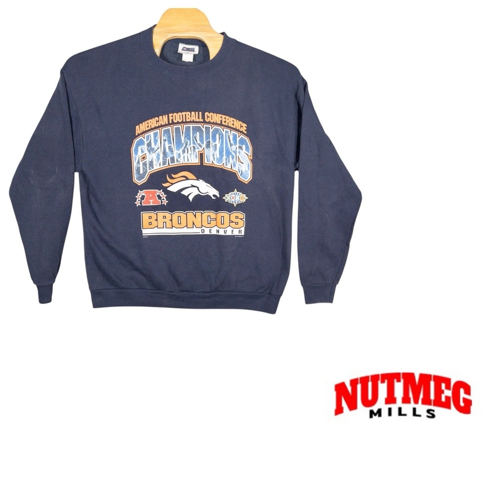 Vintage Nutmeg Mills CSA Sweatshirt‎ Denver Broncos XL Made In USA NFL Football
